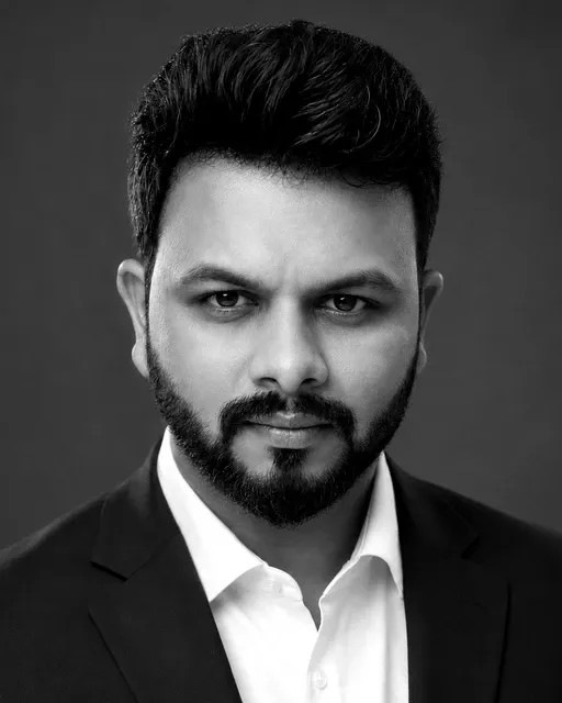 Ankur Kushwaha, black and white portrait